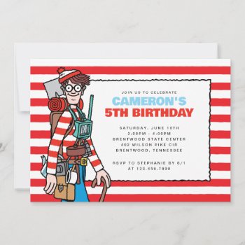 Where's Waldo Red Kids Birthday  Invitation by WheresWaldo at Zazzle