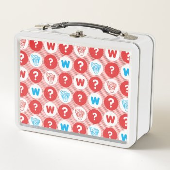 Where's Waldo Red  White And Blue Pattern Metal Lunch Box by WheresWaldo at Zazzle
