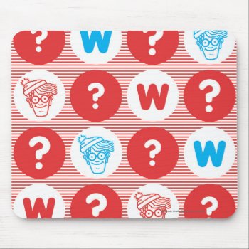 Where's Waldo Red  White And Blue Pattern Mouse Pad by WheresWaldo at Zazzle