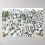 Where's Waldo Ski Slopes Poster