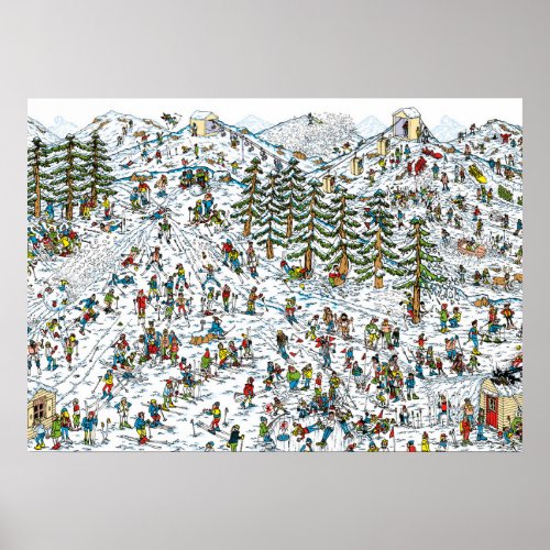 Wheres Waldo Ski Slopes Poster