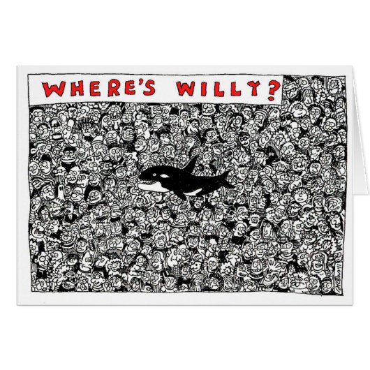 Where's Willy Cartoon by Sam Backhouse Cards (Front Horizontal)