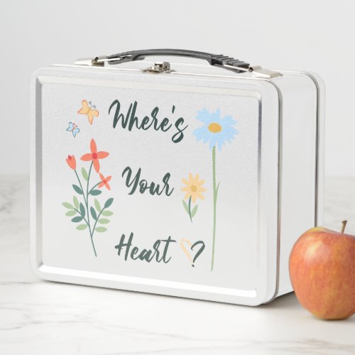 Wheres Your Heart Metal Lunch Box