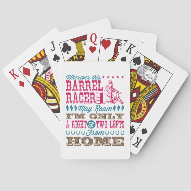 Wherever This Barrel Racer May Roam Barrel Racing Poker Cards (Back)