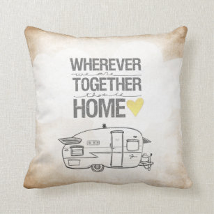 Wherever We Are Together series- Shasta Trailer Throw Pillow