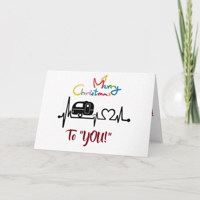 WHEREVER WE ROAM **CHRISTMAS WISHES** CAMPER STYLE HOLIDAY CARD (Front)