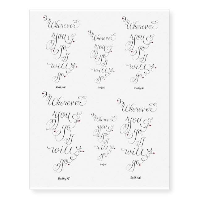 Wherever you go verse temporary tattoos (Front)