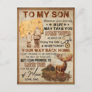 Wherever Your Journey In Life - Deer Dad To Son  Postcard