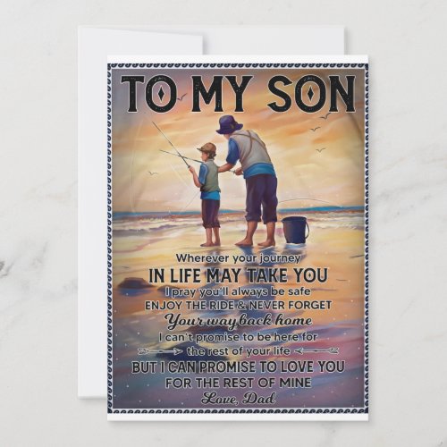 Wherever Your Journey In Life_Fishing Dad To Son  Holiday Card