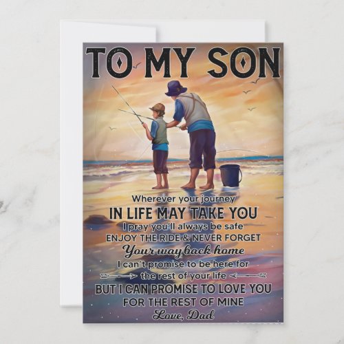 Wherever Your Journey In Life_Fishing Dad To Son  Holiday Card