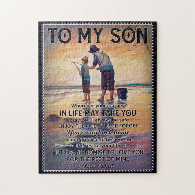 Wherever Your Journey In Life-Fishing Dad To Son  Jigsaw Puzzle (Vertical)