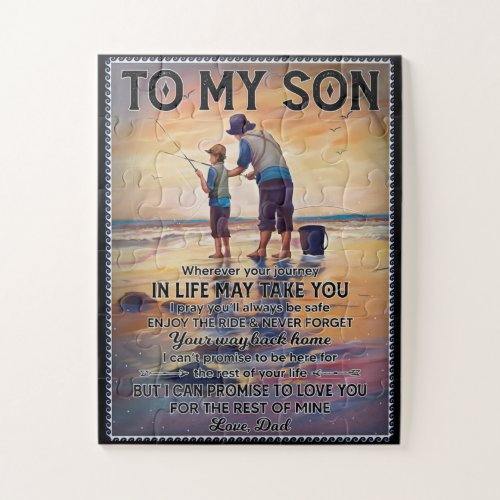 Wherever Your Journey In Life_Fishing Dad To Son  Jigsaw Puzzle