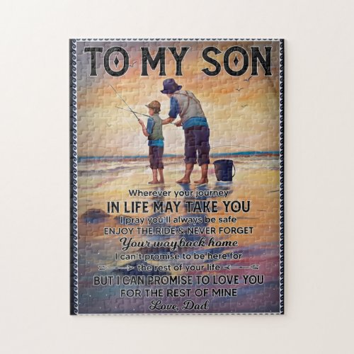 Wherever Your Journey In Life_Fishing Dad To Son  Jigsaw Puzzle