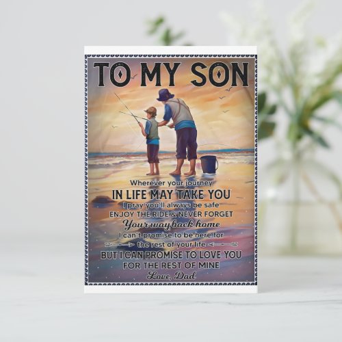 Wherever Your Journey In Life_Fishing Dad To Son  RSVP Card