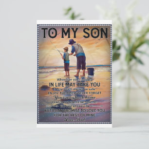 Wherever Your Journey In Life-Fishing Dad To Son  Thank You Card