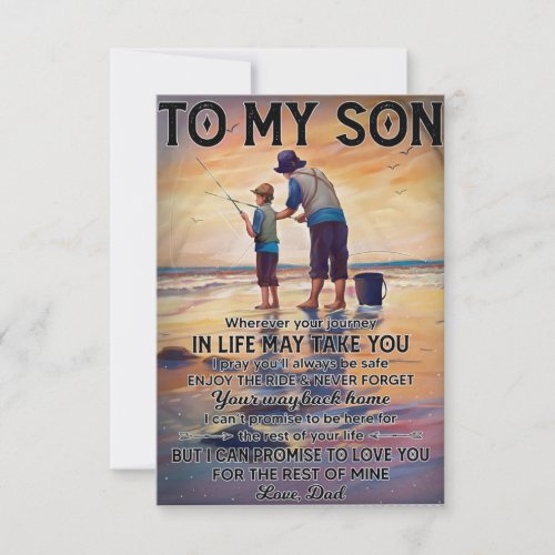Wherever Your Journey In Life_Fishing Dad To Son  Thank You Card