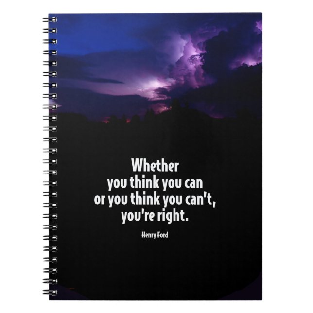 Whether You Think You Can Motivational Quote Notebook (Front)