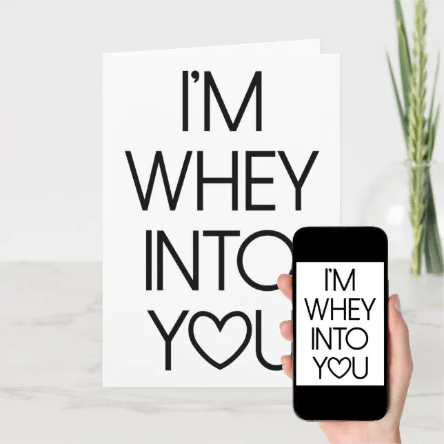 Whey Into You Gym Love Valentine's Day Card Zazzle