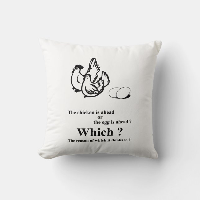 Which came first ? throw pillow (Front)