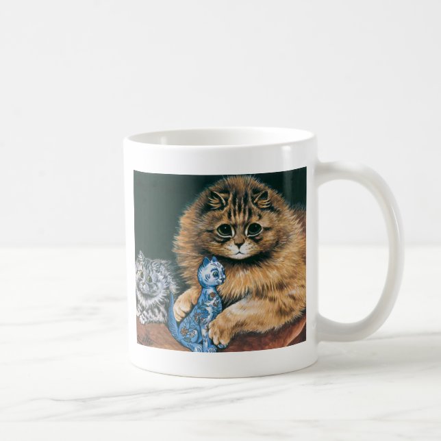 Which Do I Love Best? Louis Wain Cat Artwork Coffee Mug (Right)
