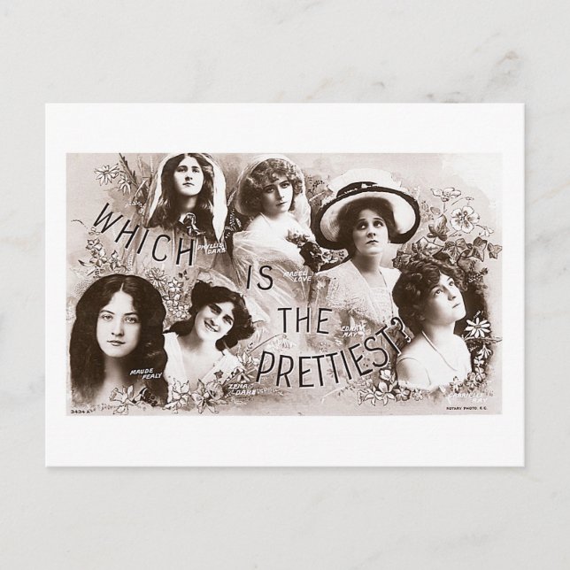 Which is the Prettiest Actress? Postcard (Front)