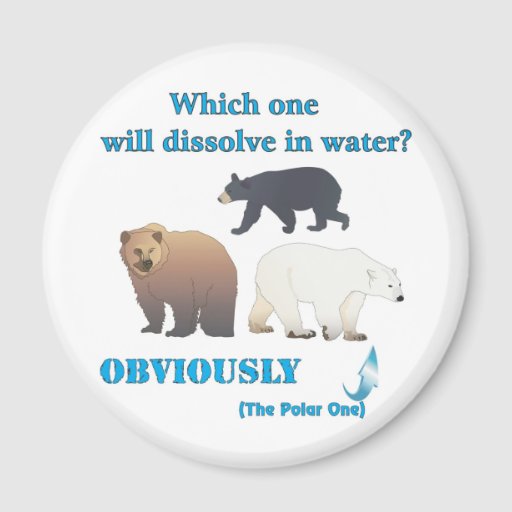 Which one will dissolve in water Polar Chemistry Fridge Magnet | Zazzle