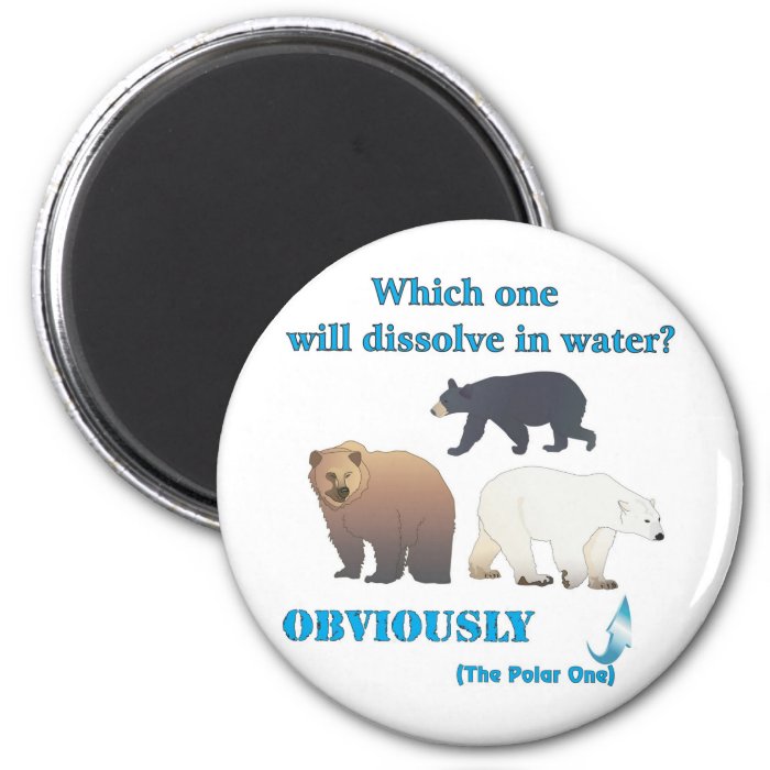 Which one will dissolve in water Polar Chemistry Fridge Magnet