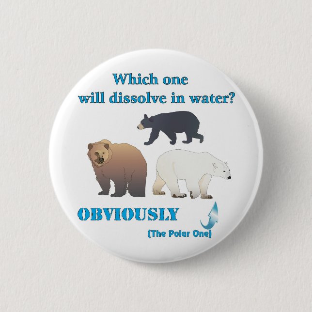 Which one will dissolve in water Polar Chemistry Pinback Button (Front)