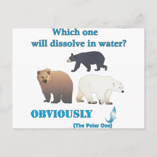 Which one will dissolve in water Polar Chemistry Postcard