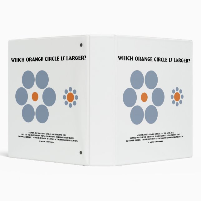 Which Orange Circle Is Larger? Ebbinghaus Illusion 3 Ring Binder (Background)