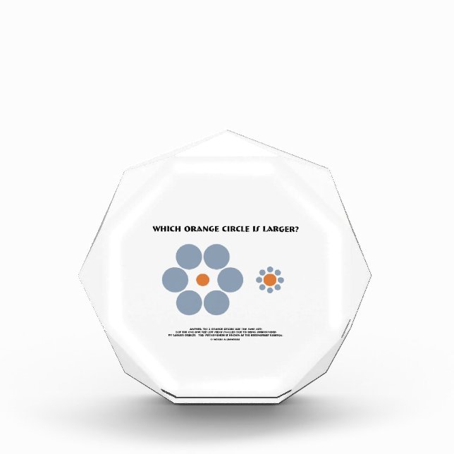 Which Orange Circle Is Larger? (Optical Illusion) Award (Front)