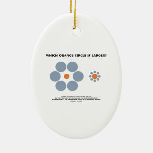 Which Orange Circle Is Larger? (Optical Illusion) Ceramic Ornament