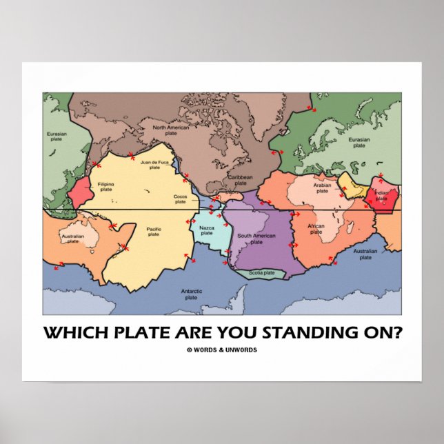 Which Plate Are You Standing On? (Plate Tectonics) Poster (Front)