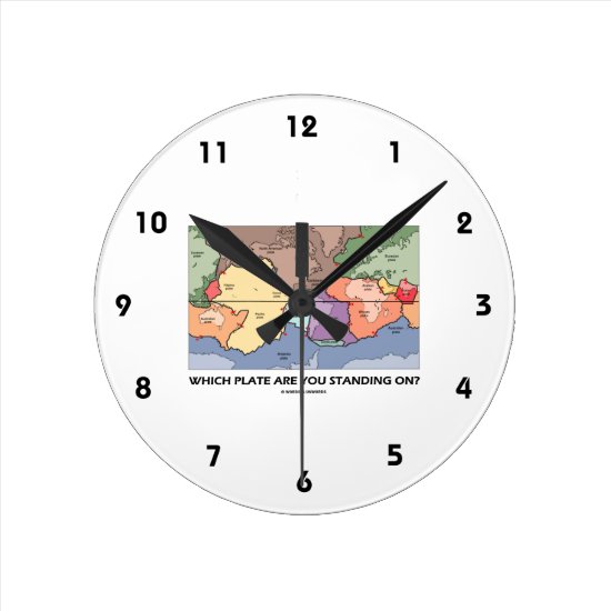 Which Plate Are You Standing On? (Plate Tectonics) Round Clock