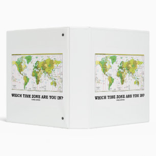 Which Time Zone Are You In? World Map 3 Ring Binder