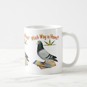 Which Way is Home? Pigeon Art Coffee Mug