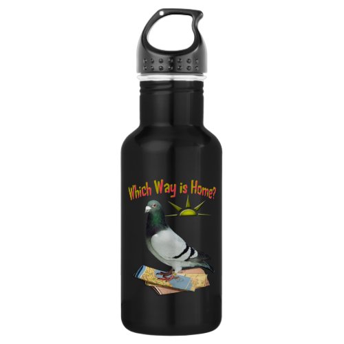 Which Way is Home Pigeon Art Stainless Steel Water Bottle