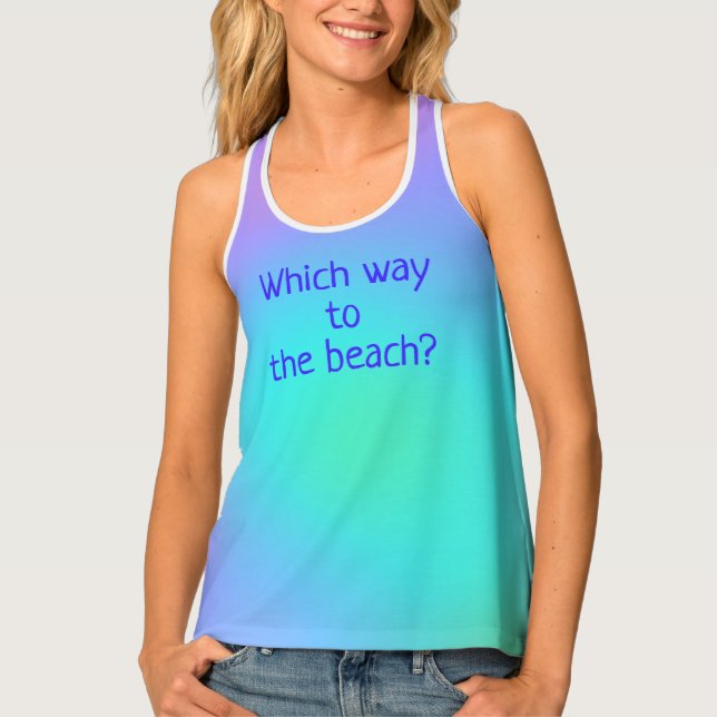 Which Way to the Beach Mermaid Colors Tank Top (Front)