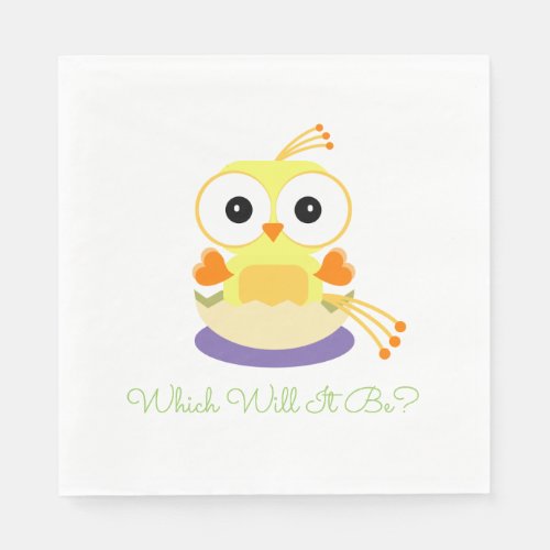 Which Will It Be Baby Bird Gender Reveal Shower Paper Napkins