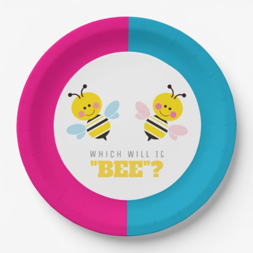 Which Will It Bee Gender Reveal Baby Shower Paper Plates