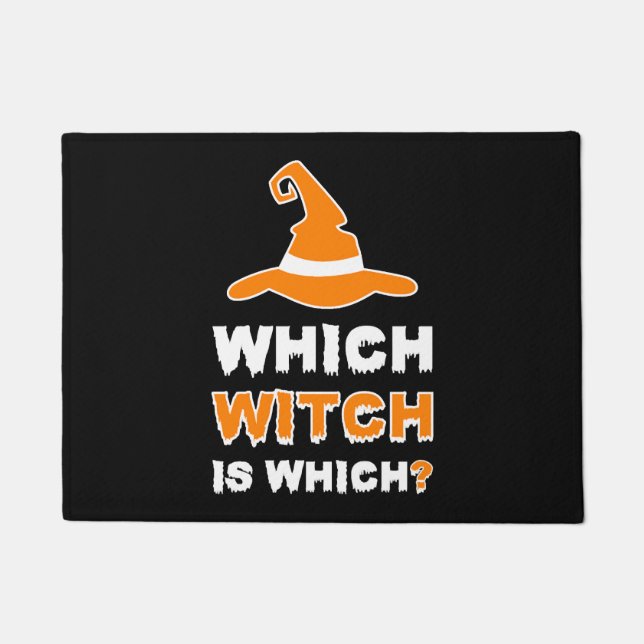 Which Witch Is Which Halloween Teacher T Shirt Doormat (Front)