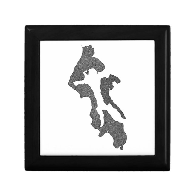 Whidbey Island Island County Map Design Gift Box (Front)