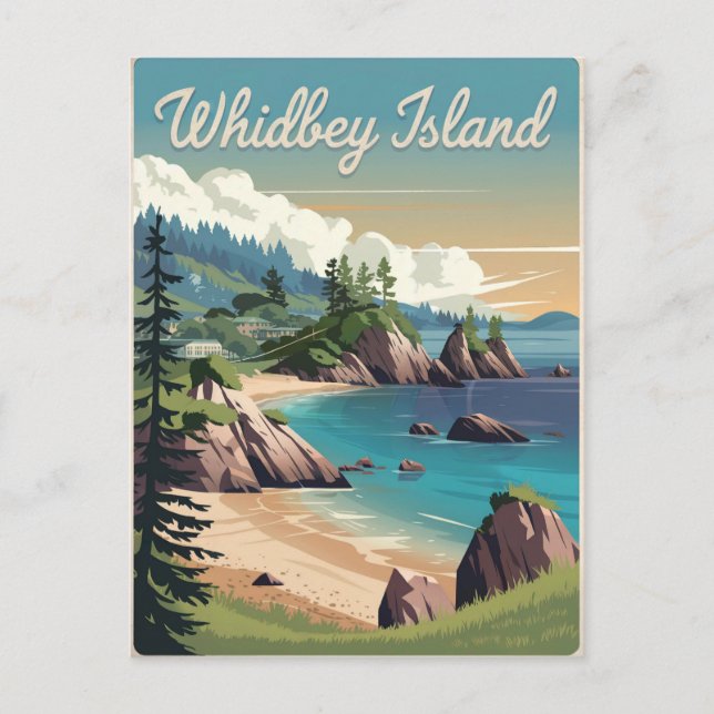 Whidbey Island Vintage Postcard (Front)