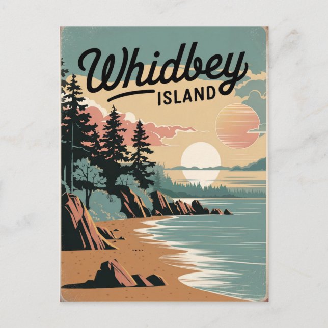 Whidbey Island Vintage Postcard (Front)