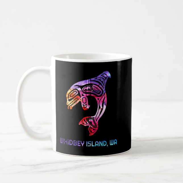 Whidbey Island Washington Native American Orca Kil Coffee Mug (Left)