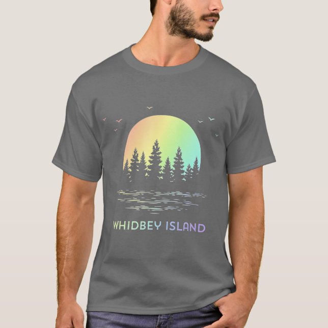 Whidbey Island Washington Sunset Design Nature T-Shirt (Front)