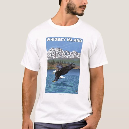 Whidbey Island WashingtonEagle Fishing T_Shirt