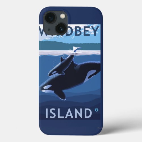 Whidbey Island WashingtonOrca and Calf iPhone 13 Case