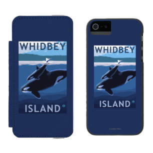 Whidbey Island, WashingtonOrca and Calf iPhone SE/5/5s Wallet Case