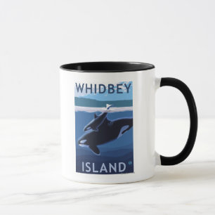 Whidbey Island, WashingtonOrca and Calf Mug